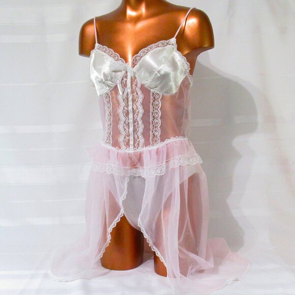 Vintage Nan Flower Satin/Nylon Nightgown - L - Picture 7 of 9